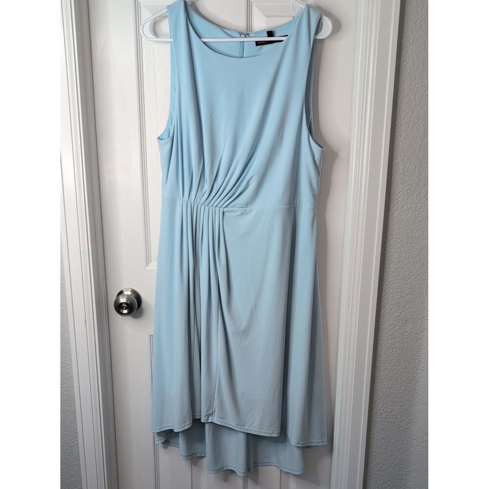 White House Black Market Sleeveless High-Low Dress in Pale Blue Size 14